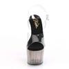 Pleaser - ADORE708T Sandale à bride à la cheville, Pole dance chaussures - Chaussures de pole dance - Gris/Transparent Product image